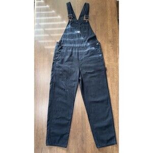 Vans Women’s Black Denim Overalls Size M Utility Carpenter Skater Streetwear